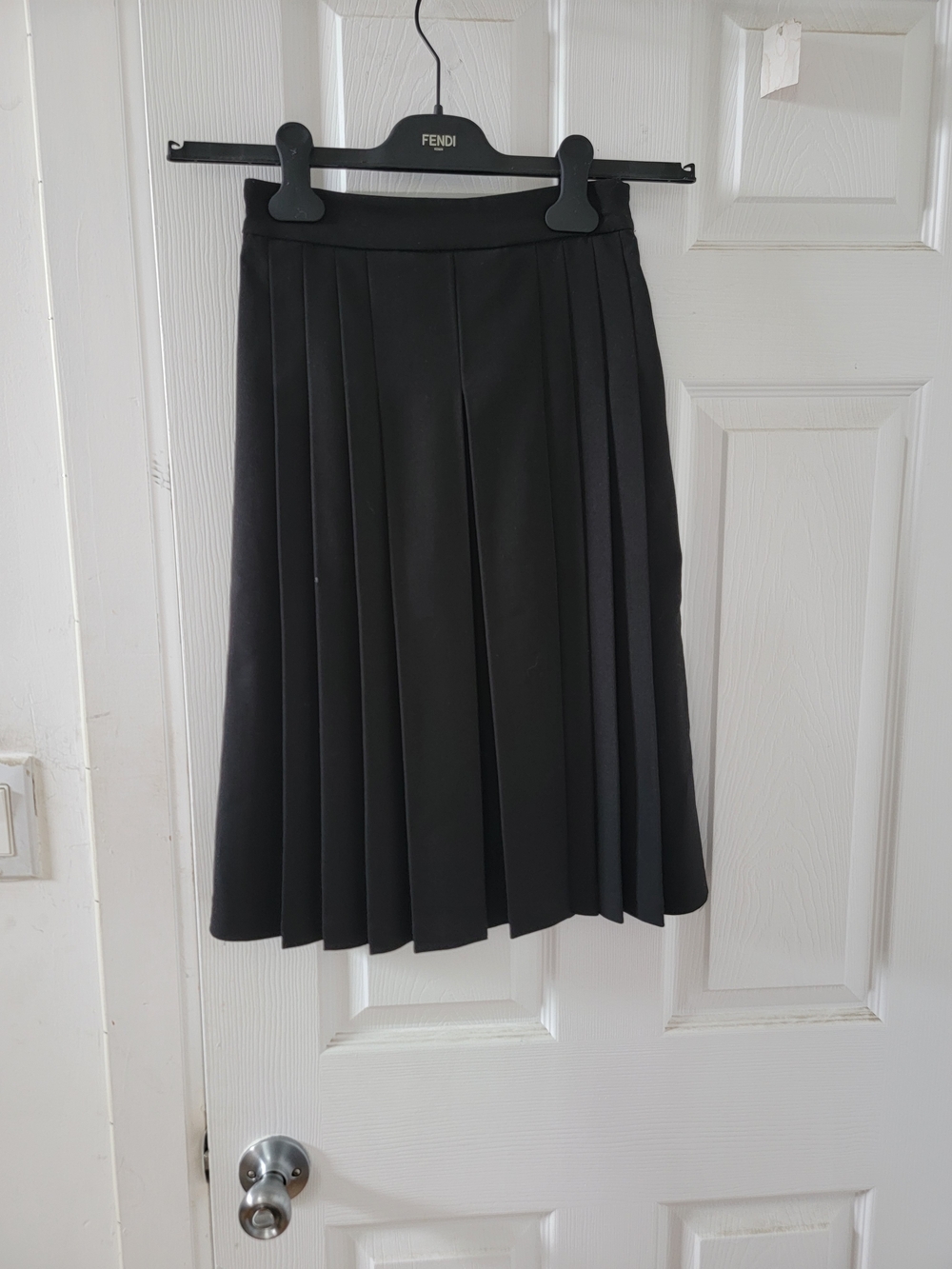 Junee Jr Black Pleated A-Line Skirt
